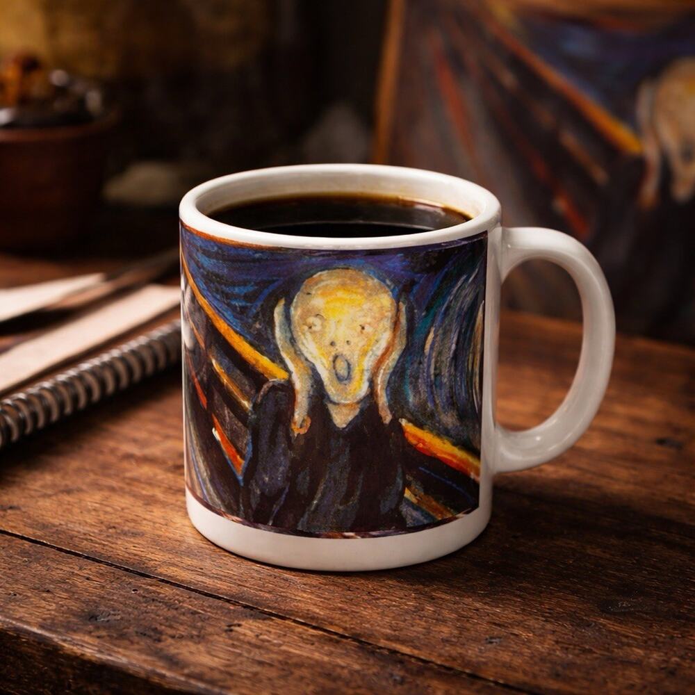 Vintage 1996 Scream Edvard Munch On the Wall Productions Coffee Cup Mug